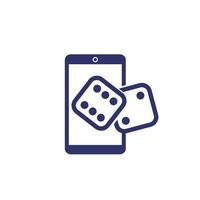 icono de dados con teléfono inteligente vector