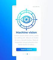 Machine vision mobile banner with icon vector