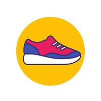 Running shoe, sneakers icon with outline vector