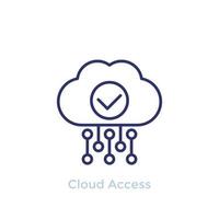 cloud access, hosting line icon vector