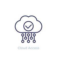 cloud access, hosting line icon vector