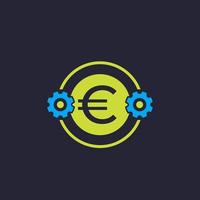 cost optimization, efficiency, financial concept icon with euro vector