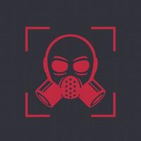 gas mask, respirator icon, biohazard symbol vector