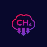methane emissions, CH4 icon for web vector