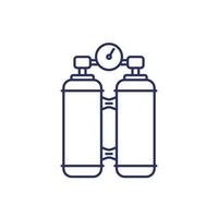 oxygen tanks line icon on white vector