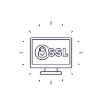 ssl secure line icon, vector