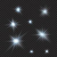 flares, sparkles, rays, beams, cold light vector effects