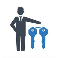 Business success key, Success key, bank security icon on white background vector