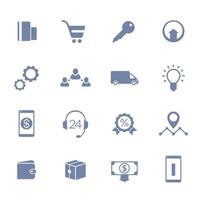 comercio electrónico, negocios, iconos de compras en línea vector