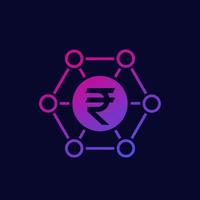 Financial diversification and indian rupee vector icon