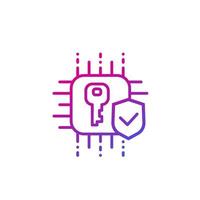 cryptography and encryption icon, line design vector
