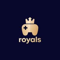 games logo with gamepad and crown vector