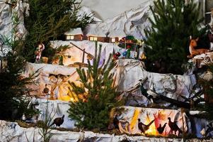 Very large christmas nativity crib photo