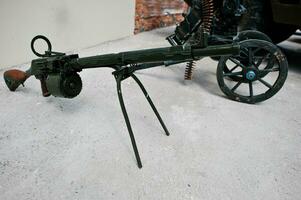 Old vintage handmade machine gun photo