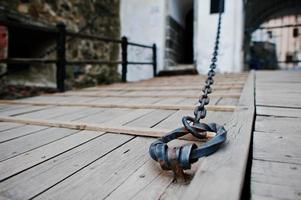 Chain gate of old castle photo