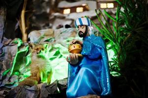 Very large christmas nativity crib photo