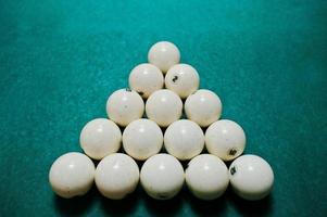 The russian billiards balls on the table photo