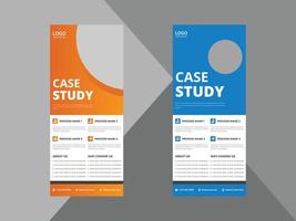 case study roll up banner design template. case study cover poster leaflet design. cover, roll up banner, poster, print-ready vector