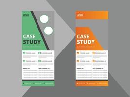 case study roll up banner design template. case study cover poster leaflet design. cover, roll up banner, poster, print-ready vector