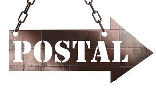 postal word on metal pointer photo