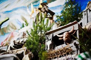 Very large christmas nativity crib photo