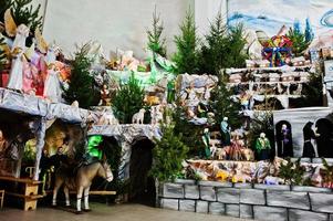 Very large christmas nativity crib photo