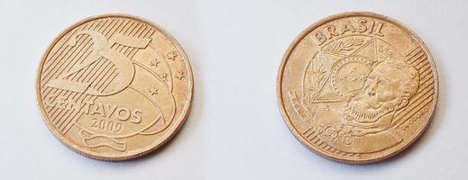 conjunto de 25 centavos brasileños muestra a manuel deodoro da fonseca, primer presidente de la república brasileña foto