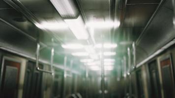 Inside of the old non-modernized subway car in USA video