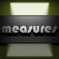 measures word of iron on carbon photo