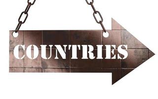 countries word on metal pointer photo