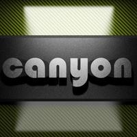 canyon word of iron on carbon photo