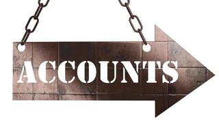 accounts word on metal pointer photo