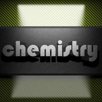 palabra química de hierro sobre carbono foto