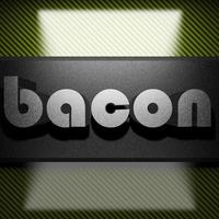 bacon word of iron on carbon photo