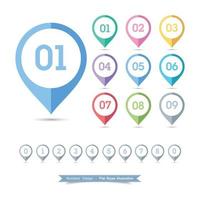 Numbers  Icon set with full color vector design element