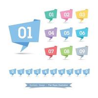 Numbers  Icon set with full color vector design element