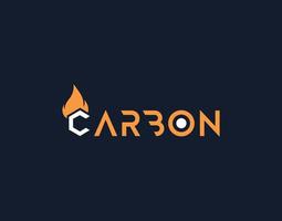diseño de logotipo simple único creativo de fuego de carbono vector