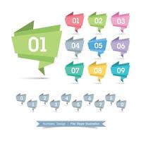 Numbers  Icon set with full color vector design element