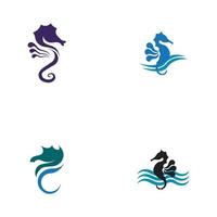 set of sea horse vector