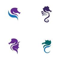 set of sea horse vector