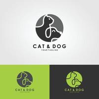 vector de diseño de logotipo de perro y gato.