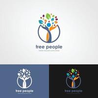 plantilla de diseño de logotipo de concepto creativo de hombre de árbol vector