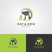 vector de diseño de logotipo de perro y gato.