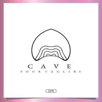 outline cave logo premium elegant template vector eps 10