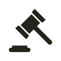 justice hammer silhouette criminal law vector