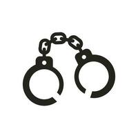 silhouette of the handcuffs of crime, perpetrators of violence and punishment vector