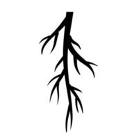 Root. Underground part of plant. Black icon vector