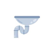 Sink. Kitchen and bath element. Sewage system. vector