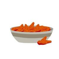 Goji berries in plate. Red fruits in bowl. vector