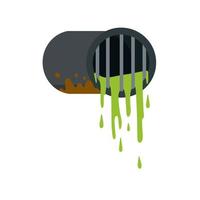 Pipe with water. Drainage system. vector